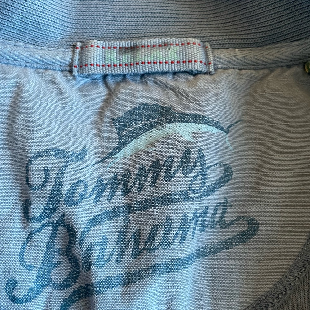 Tommy Bahama Chest Logo High Neck 1/4 Zip Soft Fine Rib Pull Over in Blue Size S - Picture 5 of 6